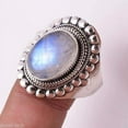 thumbnail image 2 of Navya Craft Rainbow Moonstone Oval 925 Sterling Silver Handmade Women Statement Ring Size 12.5, 2 of 4