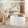 thumbnail image 3 of 118L Extra Large Blanket Basket, 24.8"x17.7"x16.2" Woven Rope Baskets for Storage, Nursery Blanket Storage for Living Room, Toy Basket with Handle Organizing Comforter Cushions Pillows, White, 3 of 16