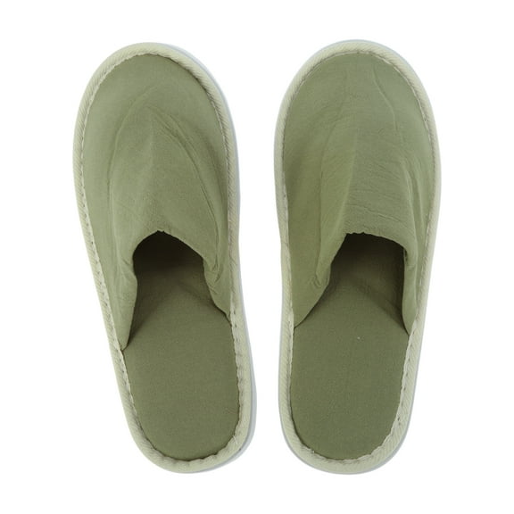 Unique Bargains 1 Pair Disposable Slippers Foldable Closed Toe Hotel Slippers Green