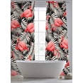 thumbnail image 6 of Red Flamingo Sheer Curtains 96 Inches Long 2 Panels Set, Window Sheer Curtains for Living Room/Bedroom, Summer Tropical Plants Leaves Botanical Black Light Filtering Rod Pocket Curtain 52''x96''x2, 6 of 8