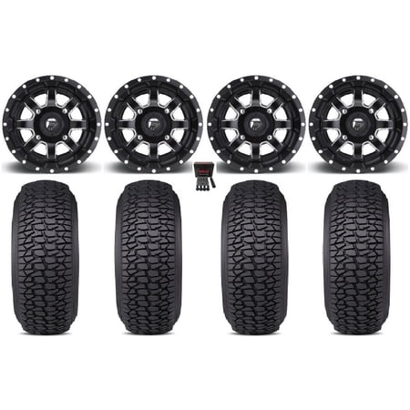 Fuel Maverick 15 Wheels Black 32 Regulator 2 Tires Kawasaki Mule Pro FXT