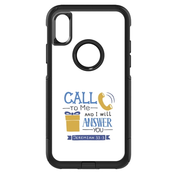 DistinctInk Custom SKIN / DECAL compatible with OtterBox Commuter for iPhone XR (6.1" Screen) - Jeremiah 33:3 - Call to Me and I Will Answer