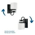 thumbnail image 4 of Fessler Collection One-Light Matte Black Opal Glass Farmhouse Bath Light, 4 of 13