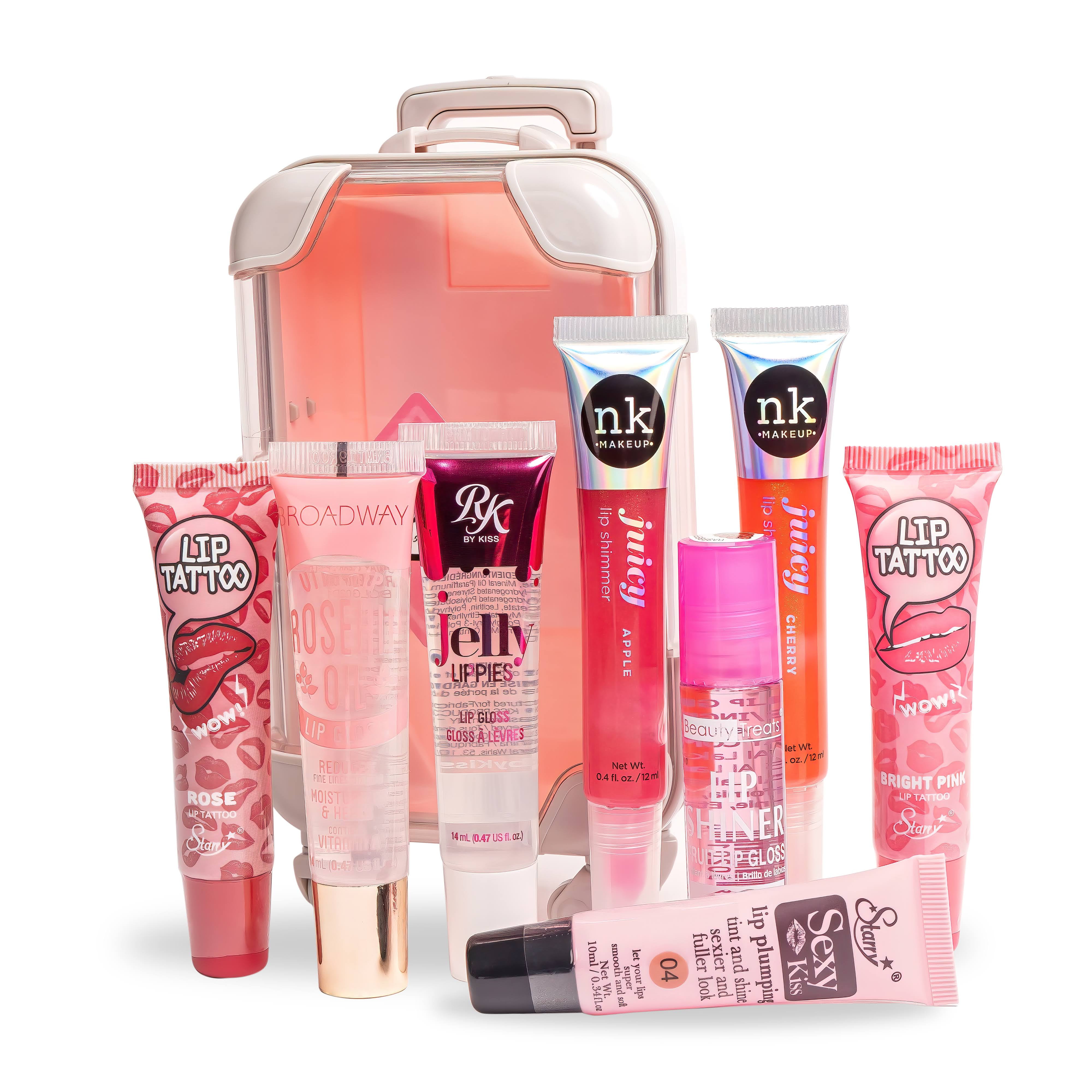 Dollar2Million Makeup Kit Set - 8 Mini Lip Gloss Bundle, Unisex, Teen/Adult