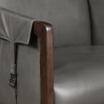 thumbnail image 6 of Parkfield Accent Chair in Pewter Gray Faux Leather with Walnut Frame, 6 of 7