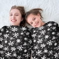 thumbnail image 5 of Black Christmas Snowflake Pattern Round Blanket,Comfortable Soft Flannel Throw Blanket,All Season,Warm Lightweight Blankets for Sofa Bed Couch Living Room Chair 47"x47", 5 of 5