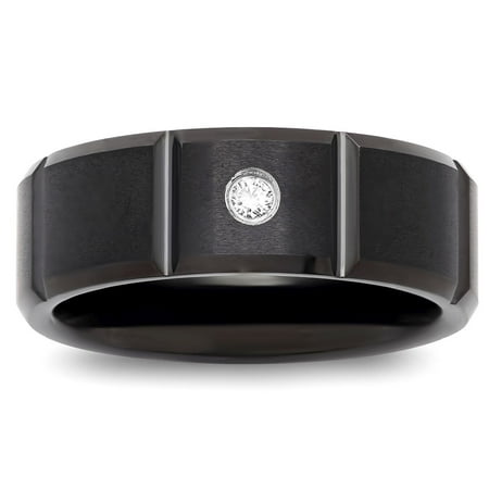 Men's Diamond Accent Black Tungsten Ring, 8mm