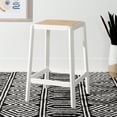 thumbnail image 2 of SAFAVIEH Silus Square Backless Counter Stool, White/Natural, 2 of 10