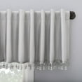 thumbnail image 2 of Sun Zero Evelina Faux Dupioni Silk Beaded Tassels Thermal Extreme 100% Blackout Back Tab Curtain Valance,50" X 17", Chrome Gray, 2 of 8