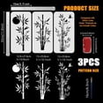 thumbnail image 2 of 3 Pcs Bamboo Drawing Stencil with A Paint Brush 11.8x5.9inch Moon Birds Painting Template Chinese Style Bamboo DIY Decoration Stencil, 2 of 7