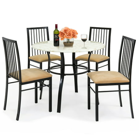 Best Choice Products 5-Piece Faux Marble Top Dining Table and Chairs (Best Dining Set Deals)