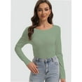 thumbnail image 2 of Women Long Sleeve Shirts Tops Fall Tunic Causal Fashion Round Neck Basic Tee, 2 of 6