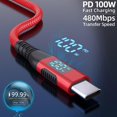thumbnail image 2 of 3m USB-C to USB-C Cable 100W 5A 20V Nylon Braided Phone Tablet Fast Charging Digital Display Cord -, 2 of 5