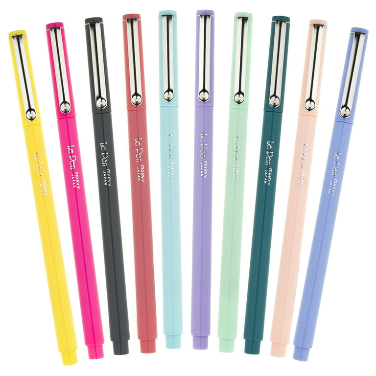 LePen Micro-Fine Point Pen, Pastel, 10 Colors