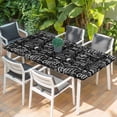 thumbnail image 2 of Black Coffee Table Cloths for 5 Foot Rectangle Tables, Farmhouses Modern Simple Cup Plants Patio Waterproof Elastic Fitted Tablecloths, Washable Rectangular Table Cover for Camping, 2 of 8