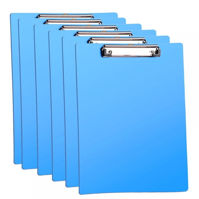 Portapapeles A4 Zhivalor Portapapeles A4 de 6 pulgadas con clip de metal recubierto de goma azul