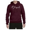 thumbnail image 2 of Blessed Inspirational Quote Heart Love Inspirational/Christian Unisex Graphic Hoodie Sweatshirt, Maroon, 3XL, 2 of 3