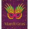 thumbnail image 3 of Mardi Gras Duvet Cover Set, Festival Design on Purple Backdrop with Stars and Colorful Dots, Decorative 2 Piece Bedding Set with 1 Pillow Shams, Twin Size, Purple Orange Green, by Ambesonne, 3 of 3
