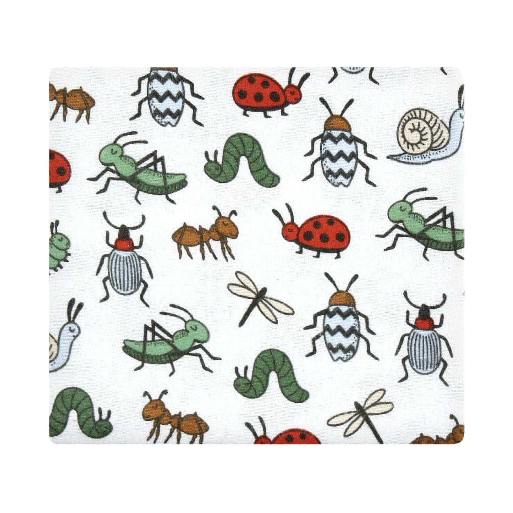 Hudson Baby Unisex Baby Cotton Poly Flannel Receiving Blankets, Bugs, One Size