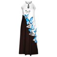 thumbnail image 4 of SMihono Robe d'Été Grande Taille pour Femmes 2023 Mode d'Été Imprimée Col Rond Sans Manches Robe à Épaules Dénudées, 4 of 5