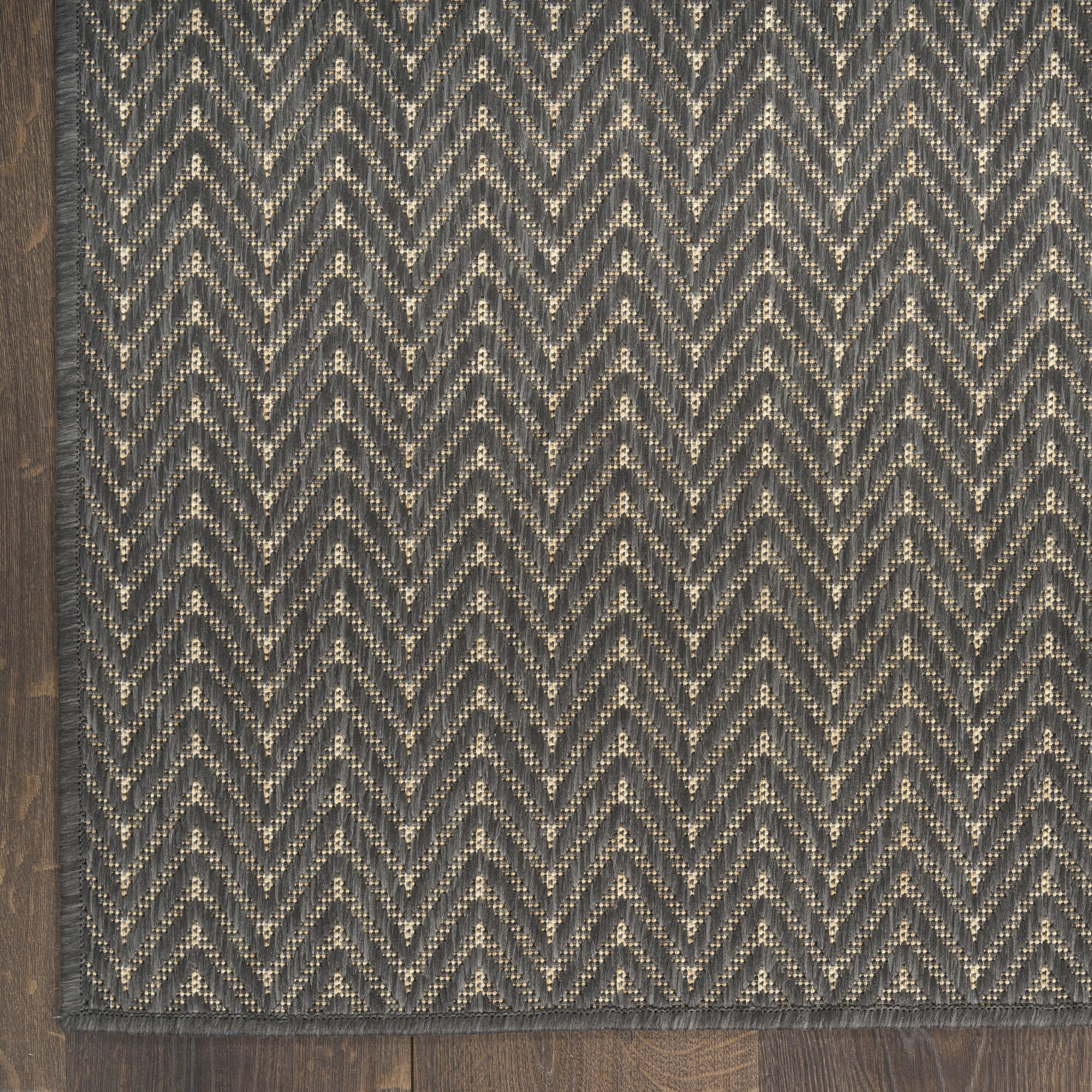 Nourison Horizon Indoor/Outdoor 9' x 12' Charcoal Modern Rug