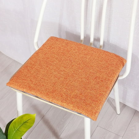

Chair Seat Cushion 1 Thick Square High Density Foam Bench Cushion with Ties Non-Slip Chair Seating Pad Floor Cushion for Dining Kitchen Office (Orange 15.74x15.74x1.57in)