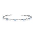 thumbnail image 1 of 14K White Gold Oval Aquamarine and Diamond Bracelet, 1 of 3