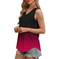 thumbnail image 6 of Summer Womens Gradient Print Tank Tops Causal V Neck Sleeveless Tee Eyelet Csmisole Loose Fit Tunic Tees Trendy Basic Blouses Cami Daily Work Outfits, 6 of 7