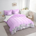 thumbnail image 3 of Feelyou Fashion Sequin Print Bedding Comforter Set 7pcs for Girls, Glitter Luxury Diamond Queen Bedding Sets, Princess Style Queen Sheet Sets, Super Cozy Room Decor, 3 of 7
