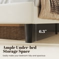thumbnail image 6 of Bolvdo Queen Bed Frame with Velvet Upholstered Headboard, Metal Support, No Box Spring Needed, Noise Free, Easy Assembly, Beige, 6 of 8
