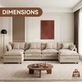 thumbnail image 6 of Eyisean 130.7" Chenille Modular Sectional Sofa with 2 Ottoman, 4-Seater U Shape Cloud Couch with Upholstered & Pillow, Oversized Comfy Sleeper Sofa for Living Room, Bedroom, Easy Assembly, 6 of 16