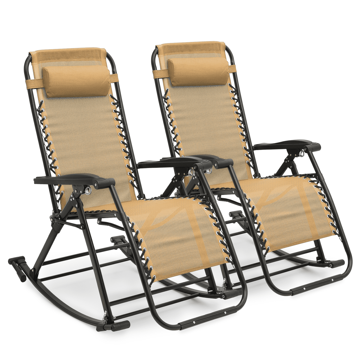 Magshion 2Pcs Zero Gravity Lounge Chairs, Adjustable Rocking Chairs