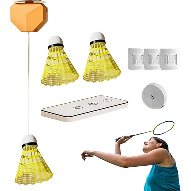 Yazoeia Badminton Solo Trainer, Badminton Rebound Trainer, Automatic Rebound Badminton Practice Equipment, Portable Badminton Workout Equipment for Single Player Badminton Skill Enhancer