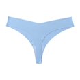 thumbnail image 1 of Xiao Hua Bragas de encaje sexy para mujer, ropa interior sin costuras, estilo hipster, tipo bikini, tanga, 3 unidades (azul cielo, L), 1 of 2