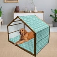 thumbnail image 2 of Geek Pet House, Background Pattern with Silhouette Style Doodle Vintage Hipster Glasses Illustration, Outdoor & Indoor Portable Dog Kennel with Pillow and Cover, 5 Sizes, Multicolor, by Ambesonne, 2 of 4