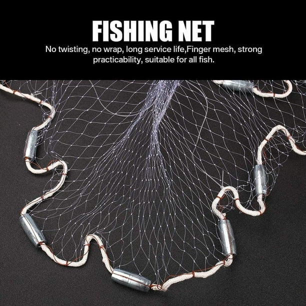 Mikewe Handmade American Saltwater Fishing Cast Net With Heavy Duty Real Zinc Sinker Weights For Bait Trap Fish 4/6/8ft Radius, 3/8 Inch Mesh Size Oth