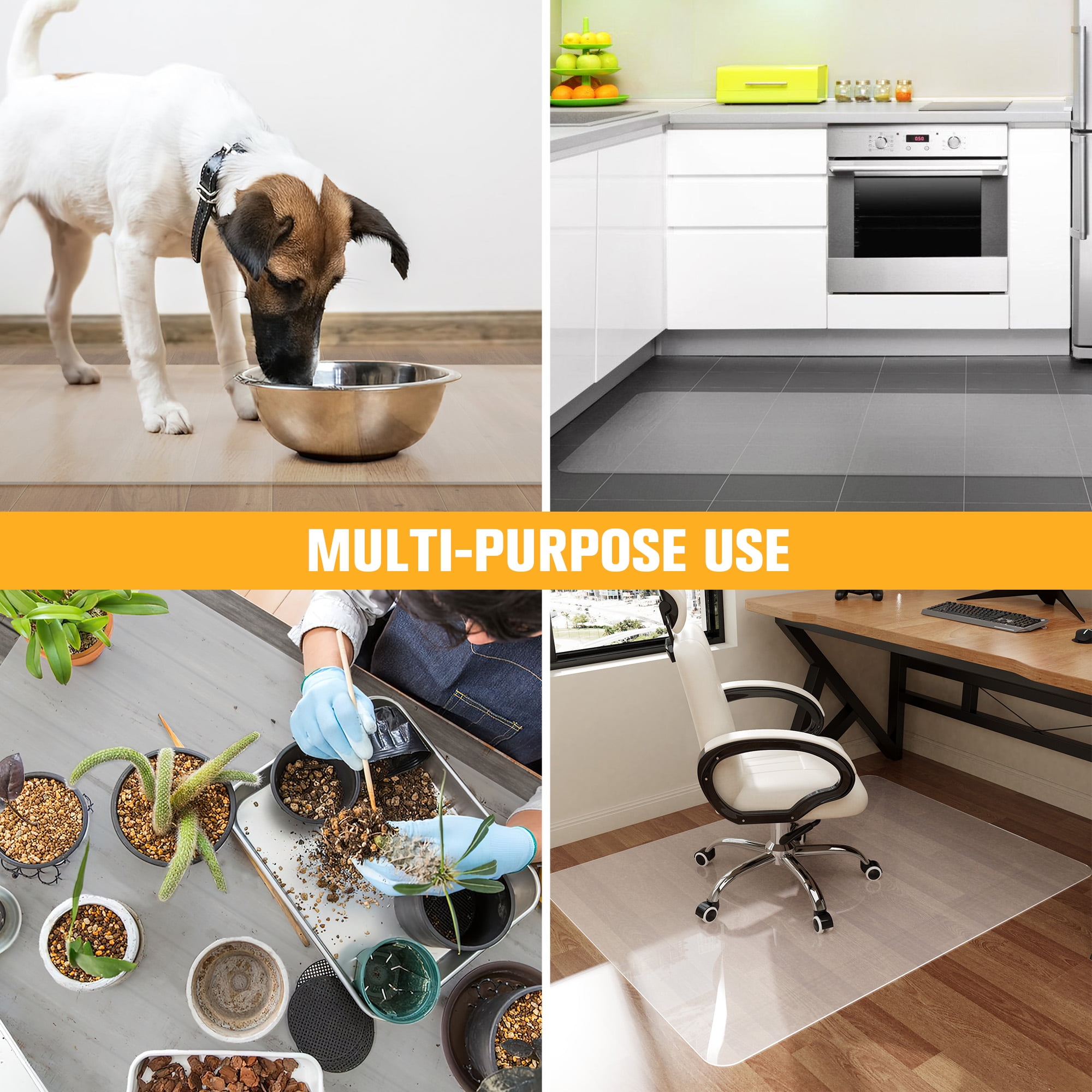 2pcs PVC Chair Mat for Hardwood Floors 36"x 48" Office Chair Mats ,Floor Protector Mat for Desk Chair,Easy to Clean