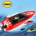 thumbnail image 2 of Barco de carreras teledirigido de alta velocidad para niños, barco de carreras de 25 KM/H, 2,4G, modelo a prueba de agua, barco eléctrico teledirigido, juguetes de regalo para niños Fivean unisex, 2 of 2