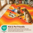 thumbnail image 4 of Design&I 9'x12' Washable Area Rug Orange Funky Rhythmic Gradient Stripes Cheerful Saturated Classroom for Master Suite, Under Bed, Sleek Flatweave Pet Friendly, 4 of 7