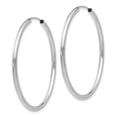 thumbnail image 2 of Auriga Fine Jewelry 10K White Gold 2mm Endless Hoop Earrings for Women, 2 of 6