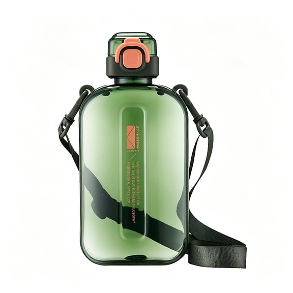 ACDANC 2026 New 24 Oz Flat Water Bottle Travel Flask Portable Square Water Bottle Leakproof Slim Water Bottles for Purse Travel Sports Water Cup Reusable Green