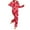 Red, variant on Pajama Set Women Casual Christmas Plaid Print Cozy Long Sleeve Long Pants Set Nightwear Sleepwear,Red,L