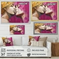 thumbnail image 4 of Designart "Kiss of Pink and Yellow Women II" Fashion Framed Wall Art - Glam Pink Woman Romantic Hallway Framed Wall Art Decor, 4 of 6
