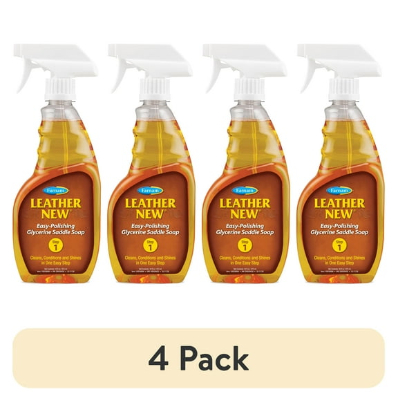 (4 pack) Farnam Leather New Easy-Polishing Glycerine Saddle Soap and Leather Cleaner 16 Fluid Ounces