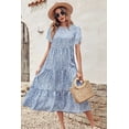 thumbnail image 2 of Dresses for Women Summer Casual Boho Dress Floral Print Ruffle Sleeve Midi Beach Dresses, 2 of 6