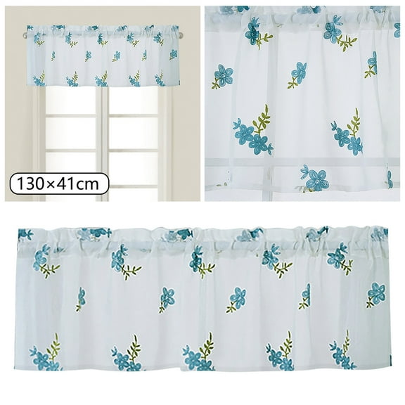 Ctnporpo Floral Curtains Kitchen Coffee Curtains Bedroom Rod Curtains Lace Short Curtains Lace Curtains 51 X 16 Inch 1 Panels Blackout Curtain Sheer Curtain