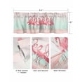 thumbnail image 5 of Pink Flamingo Kitchen Curtain Valances for Windows Farmhouse Short Curtains, Summer Tropical Flamingo Hawaii Animals Rod Pocket Valance Curtain for Bedroom Cafe Living Room 56"x16", 5 of 8