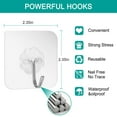thumbnail image 5 of 30Pcs Adhesive Heavy Duty Wall Hooks 33lb (Max) Transparent Reusable Seamless Nail Free Hooks Waterproof and Oilproof Bathroom Kitchen Utility Towel Mug Spatula Can Opener Scissors Hooks, 5 of 7