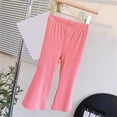 thumbnail image 5 of EnJoCho Girls Shirt and Shorts Set Kindergarten Starter Pack Girls 2 Piece Outfits Short Sleeve Crew Neck Crop Tops and Flare Pants Sets Solid Color Casual Clothing Sets for 2-10 Years, 5 of 9