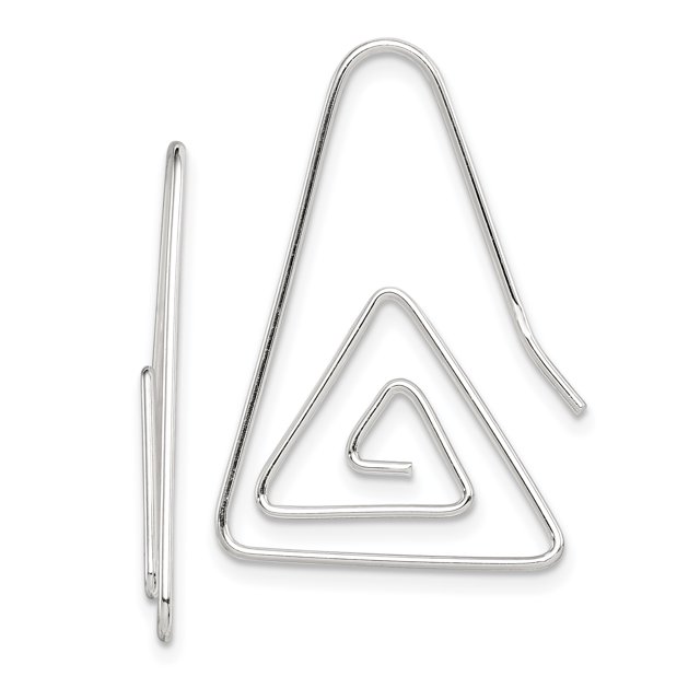 925 Sterling Silver Hook Triangle Earrings Drop Dangle